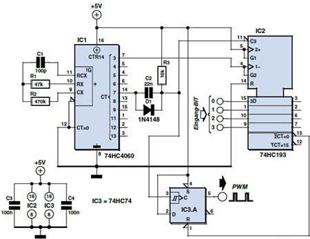 分立式PWM發(fā)生器電路圖